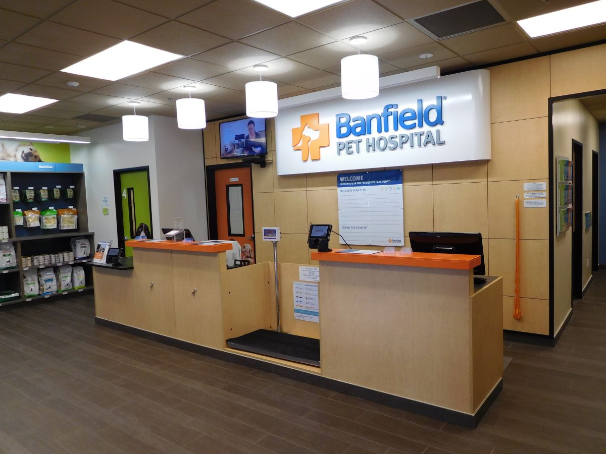 The Banfield Miramar front desk and lobby