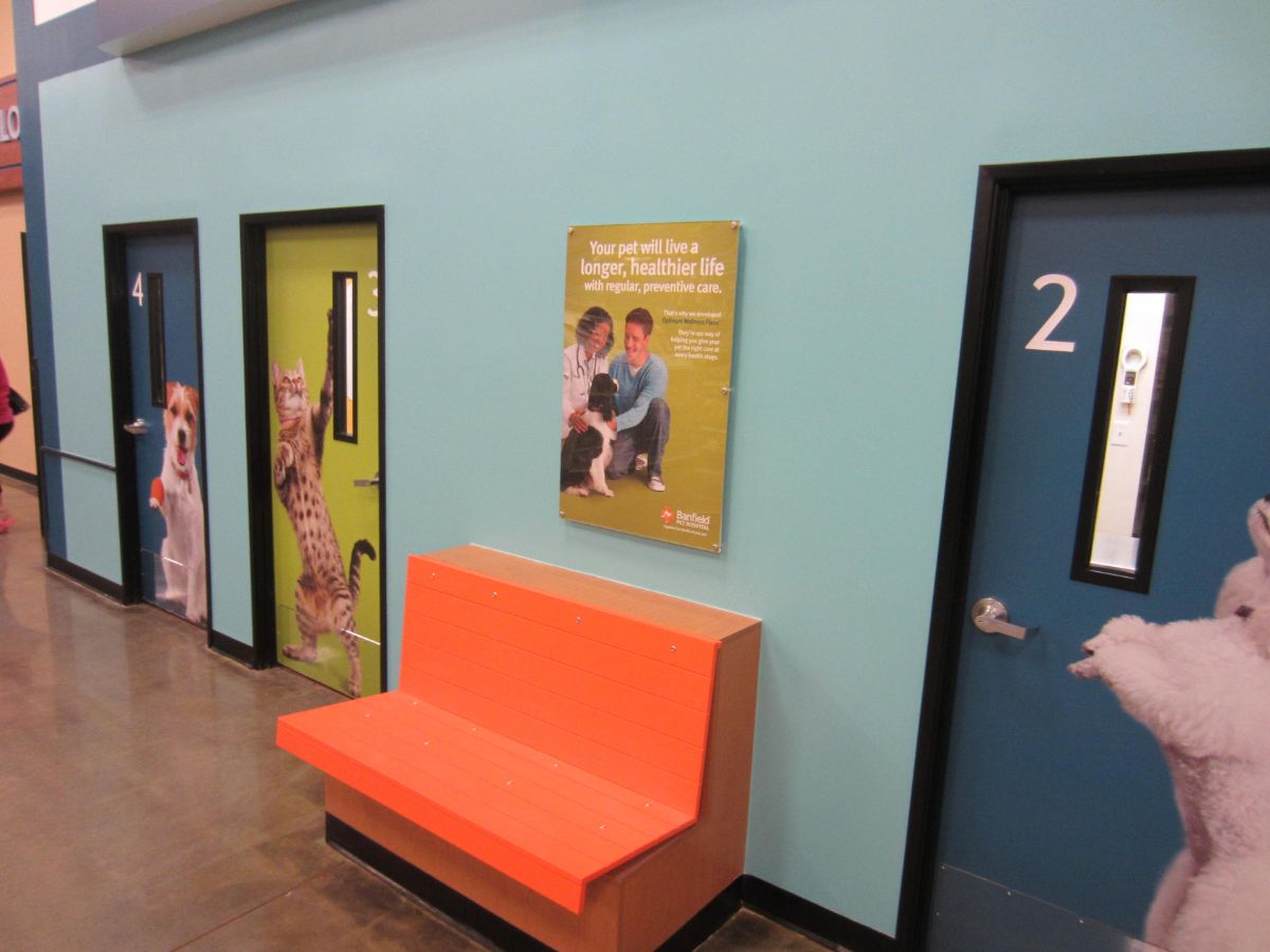 The Banfield Marietta hospital exam room entrances