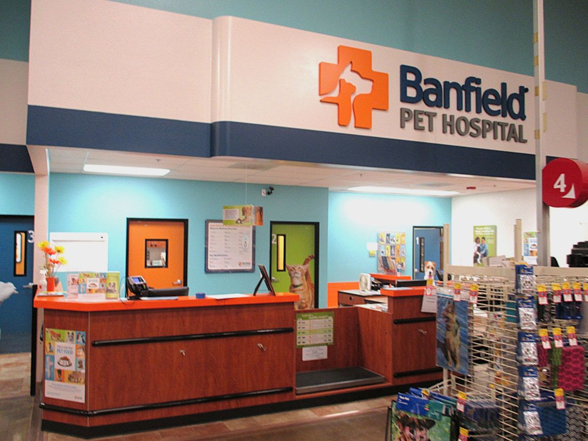 The Banfield Oak View front desk and check-in area