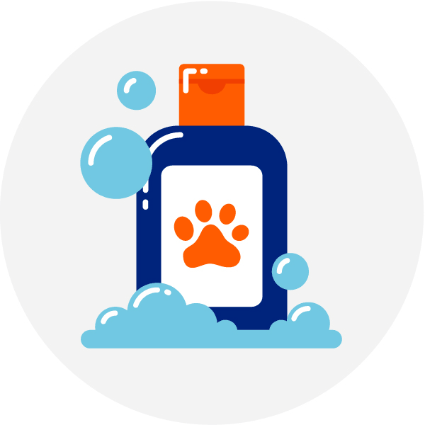 Vector graphic of a pet shampoo bottles