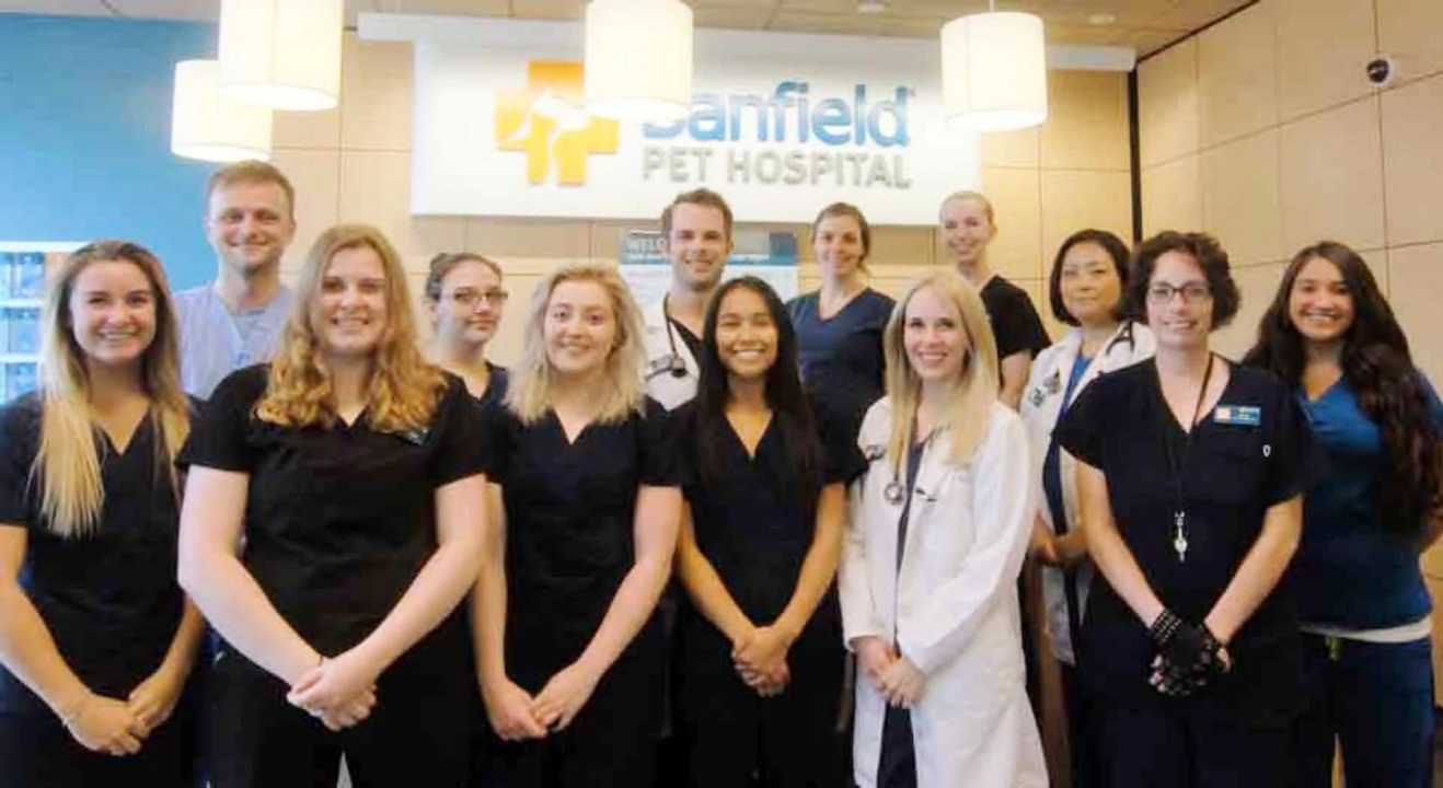 A group of Banfield Associates at the Banfield Pet Hospital