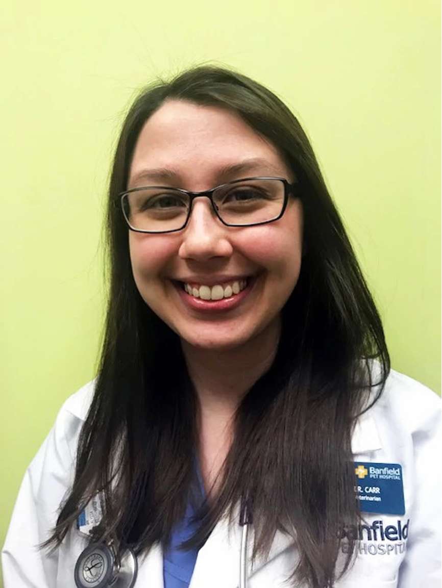 A female veterinarian at the Banfield Pet Hospital, Jacksonville, Western Extension, NC