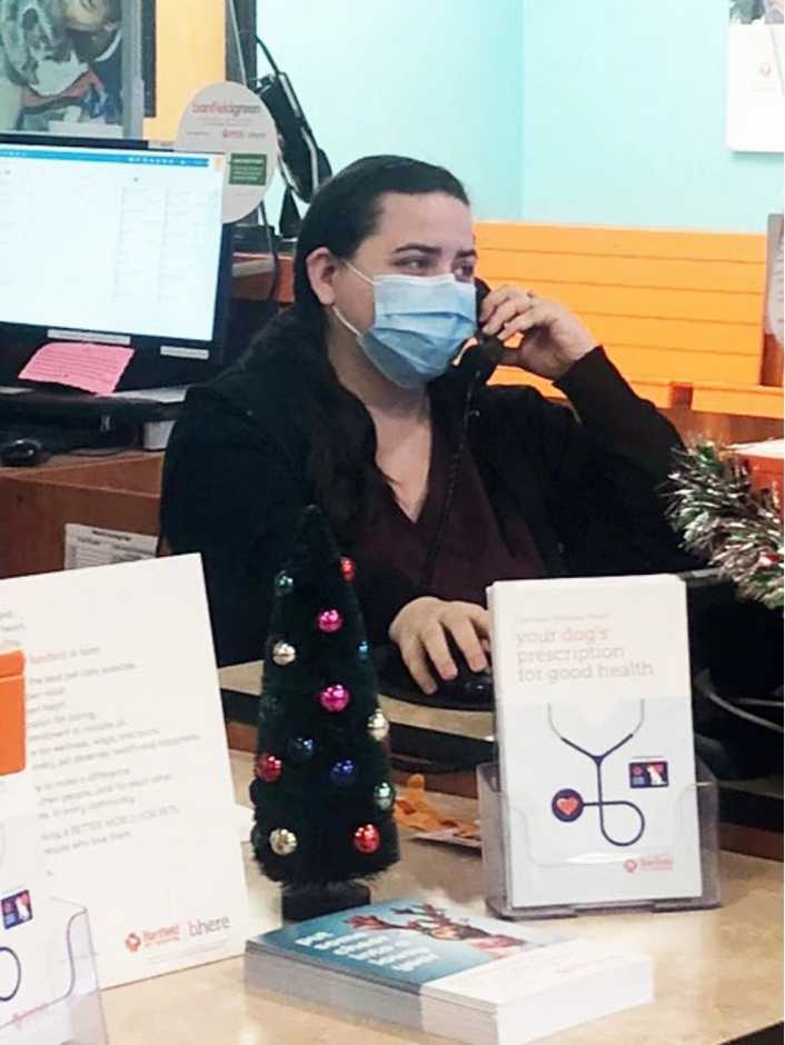 The front desk of the Banfield Pet Hospital, Fayetteville, NC